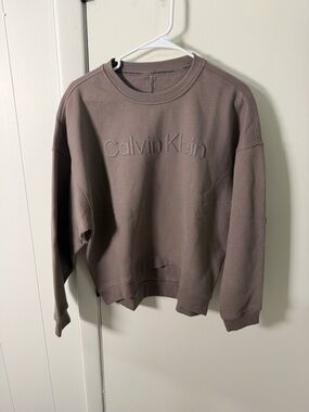 Calvin Klein Performance | Embossed Logo Sweatshirt | Women’s M | NWT | Taupe